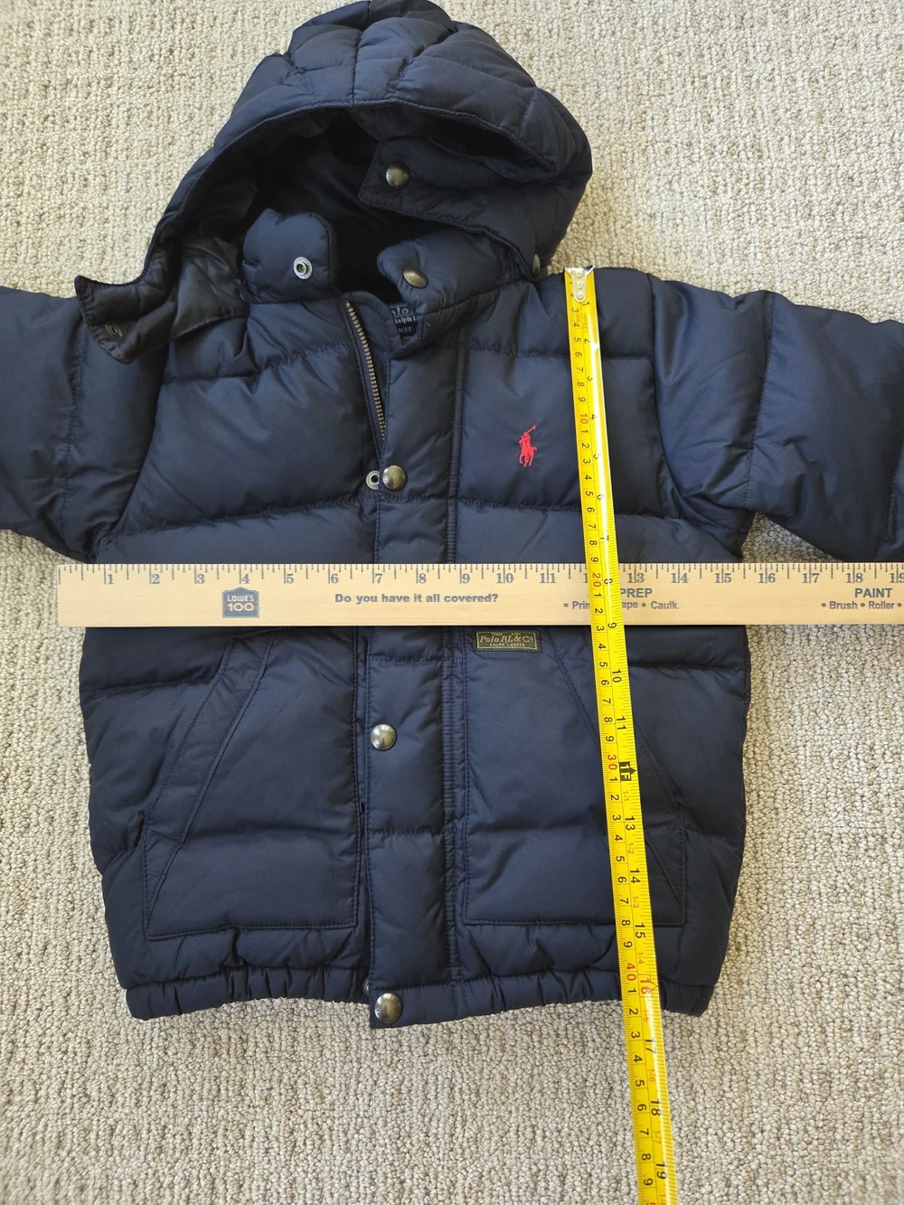 Ralph Lauren Navy Puffer Jacket with Hood